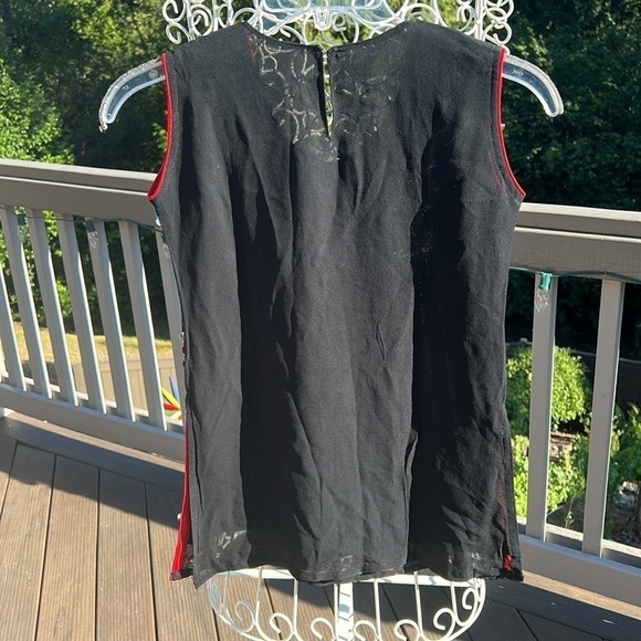 Madonna brand Black hand beaded / embroidered Sheer Tank Top Women’s Ethnic 28 - Picture 6 of 6